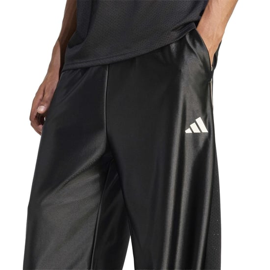 Men's adidas Closed Hem Fleece Joggers in Black/Crystal L - Image 4