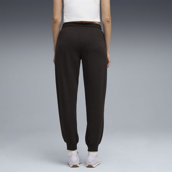 Women's Puma Maximal Metallic Comfort Fleece Jogging Bottoms in Puma Black - Image 4