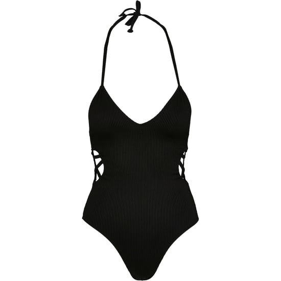 Urban Classics Womens/Ladies Ribbed One Piece Swimsuit (Black) - Image 1