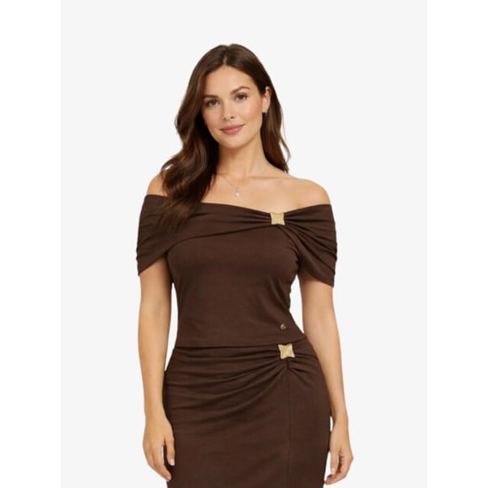 Guess Dames top brigitte off shoulder regal bruin - Image 1
