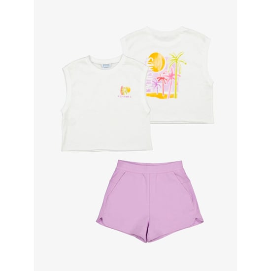 Mayoral Meisjes set top chenille shorts lila - Image 2