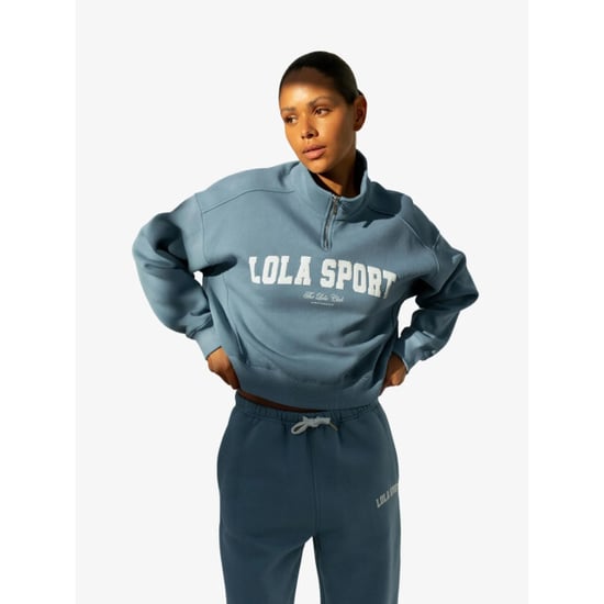 The Lola Club Dames sweater jayla half zip denim blauw - Image 1