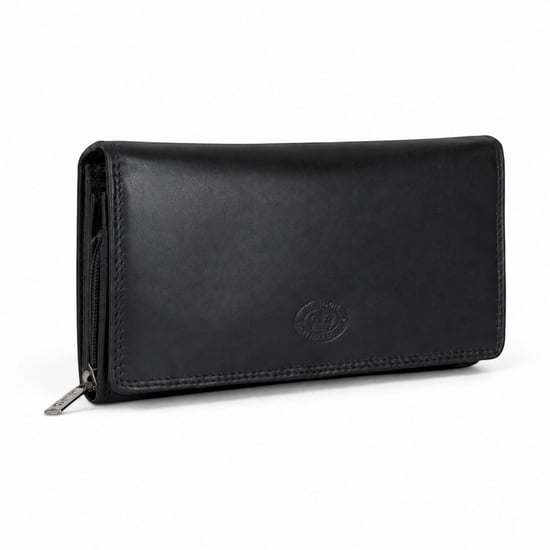 Women’s Large Leather RFID Purse Wallet in Black - Image 1