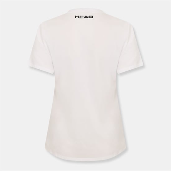 Women's Head Padel Printed Logo Crew Neck Short Sleeve T-Shirt in White - Image 2