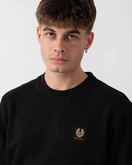Long Sleeve Logo Detail Sweatshirt in Black - Image 3