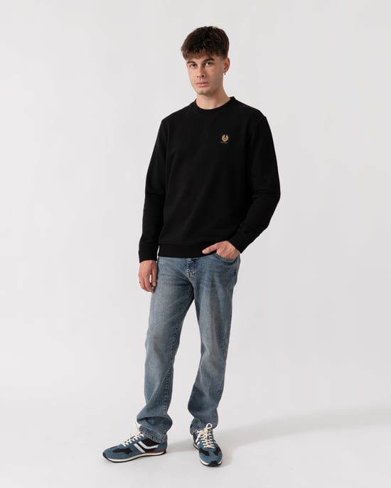 Long Sleeve Logo Detail Sweatshirt in Black - Image 4