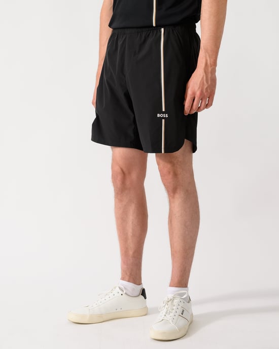Regular Fit Logo Detail Shorts in Black - Image 2