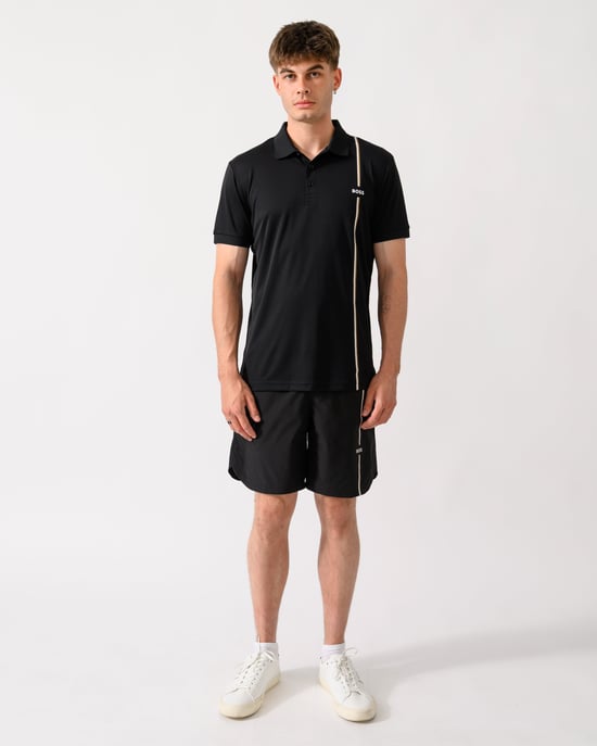 Regular Fit Logo Detail Shorts in Black - Image 4