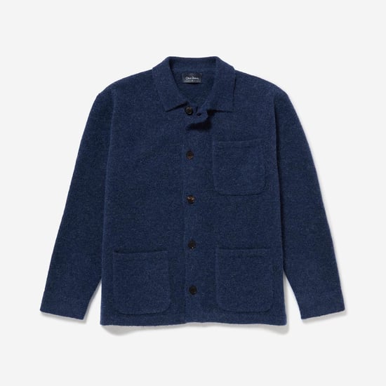 Oliver Sweeney Heywood Mens Alpaca Wool Blend Knitted Overshirt - Navy - Image 5