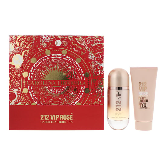 Carolina Herrera 212 Vip Rose Eau de Parfum 80ml & Body Lotion 100ml Gift Set - Image 1