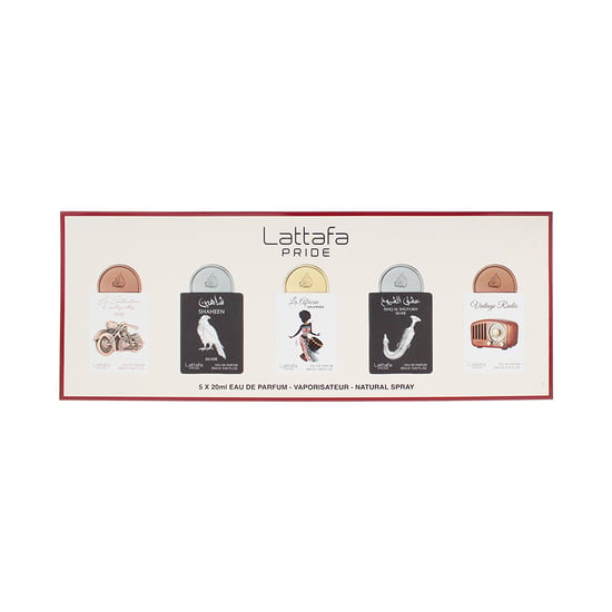 Lattafa Giftset Collection 5 x 20ml (Shaheen Silver, La Collection D'Antiquites 1910, Vintage Radio, Ishq Al Shuyukh Silver, La African Drummer) - Image 3