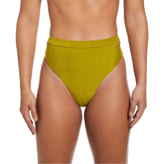 Women's Nike Cut-Out Textured Bikini Bottom in Moss - Image 1