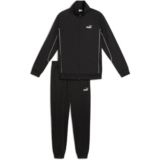 Men's Puma Piping Poly Full Tracksuit in Black - Image 1