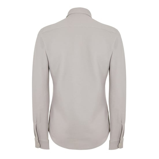 Men's Boss Embroidered Collared Neck Long Sleeve Shirt in Grey 070 - Image 2