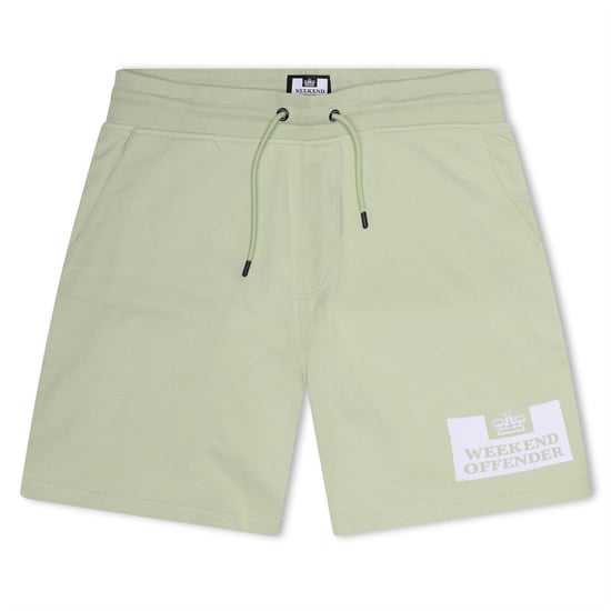 Men's Weekend Offender Parma Logo Print Text Graphic Sweat Shorts in Peppermnt/White - Image 1