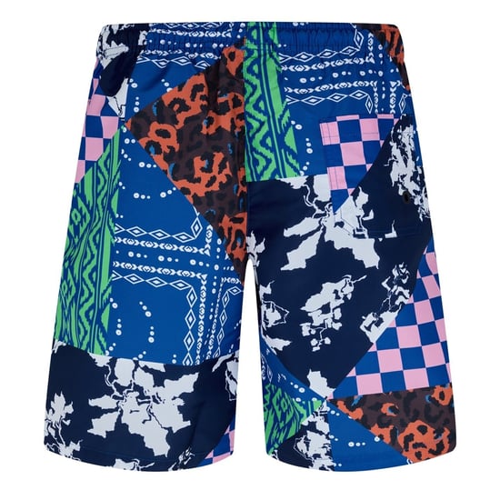 Men's Marcelo Burlon Patchwork Swim Short in Blue/Multi - Image 2