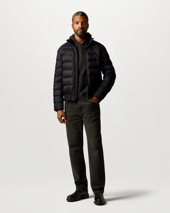 Long Sleeve Padded Jacket in Black - Image 4