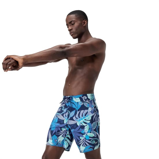 Men's Speedo Floral Patterned Boardshort 18 Inch in Hapuna Blue - Image 4
