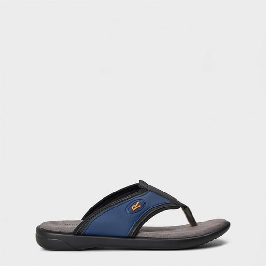 Men's Regatta Travis Logo Print Thong Toe Flat Flip Flops in Navy/Grey - Image 1