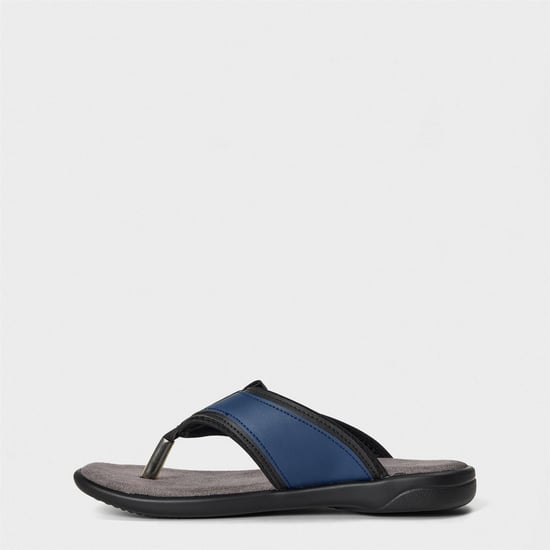 Men's Regatta Travis Logo Print Thong Toe Flat Flip Flops in Navy/Grey - Image 2