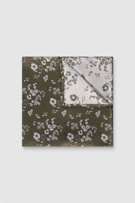 Floral Pocket Square in Olive - Image 1