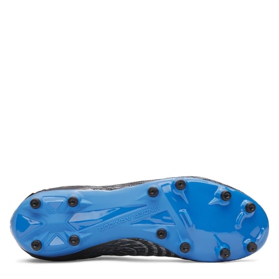 Men's Under Armour Pro Adults Firm Ground Football Boots in Black/Blue - Image 3