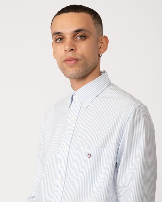 Gant Casual hemd lange mouw reg oxford banker stripe shirt 3000230/455 - Image 4