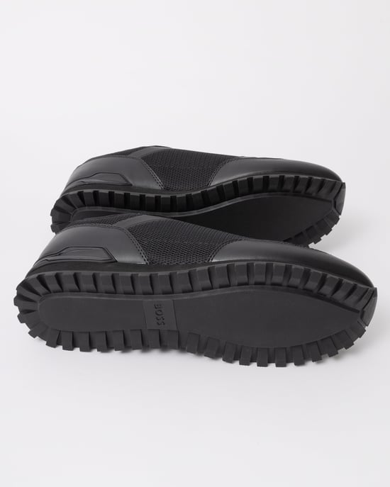 Men's Boss Parkour L Runn Methn 10277965 Low Top Trainers in Black - Image 4