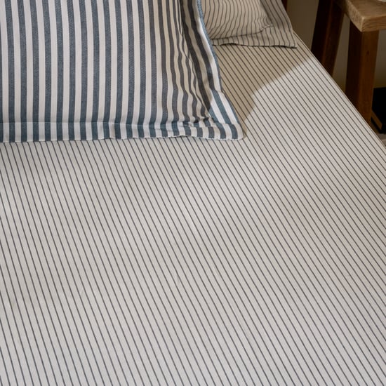 Yard Hebden Narrow Striped 100% Cotton Fitted Sheet - Image 2