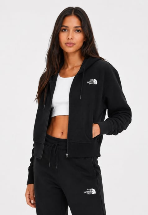 The North Face Womens Icon Crop Hoodie in Black - Image 1