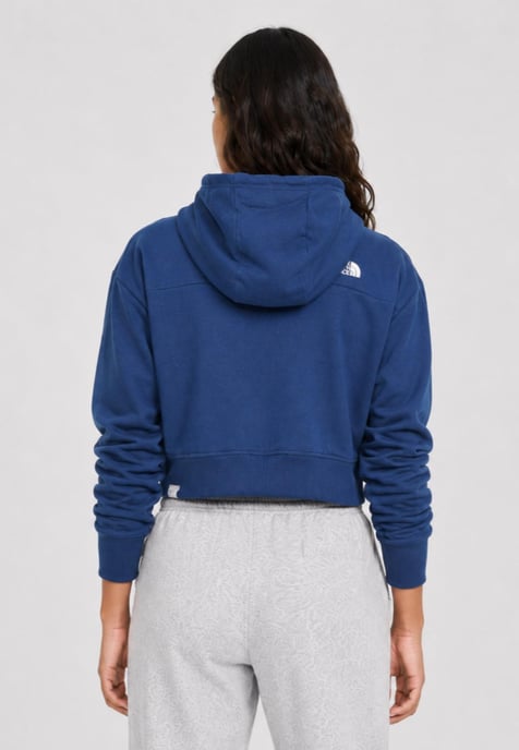 The North Face Womens Icon Crop Hoodie in Shady Blue - Image 2