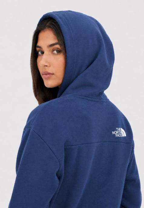The North Face Womens Icon Crop Hoodie in Shady Blue - Image 3