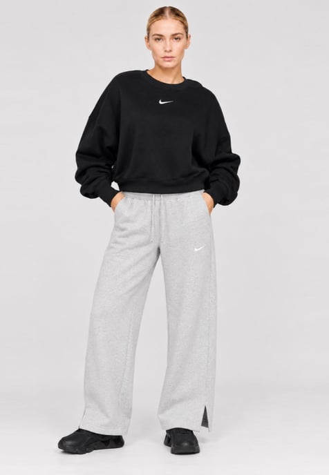 Nike Womens Oversized Phoenix Crewneck Tracksuit in Black/Grey - Image 1