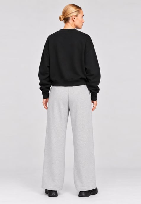 Nike Womens Oversized Phoenix Crewneck Tracksuit in Black/Grey - Image 2