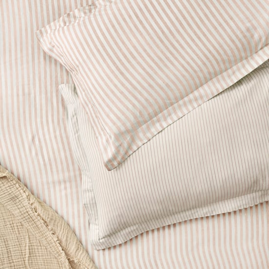 Yard Hebden Striped 100% Cotton Pillowcase Pair, Blush - Image 1