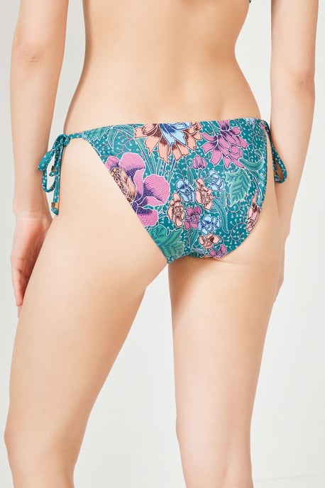 Bloemige Bikini Onderstukken met Touwtjes aan de Zijkant - Image 2