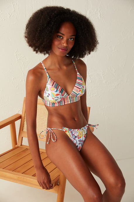 Floral Tie-side Bikini Bottoms - Image 1