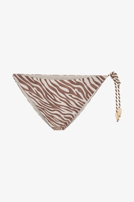 Zebra-print bikini onderkant met strikzijkanten - Image 5