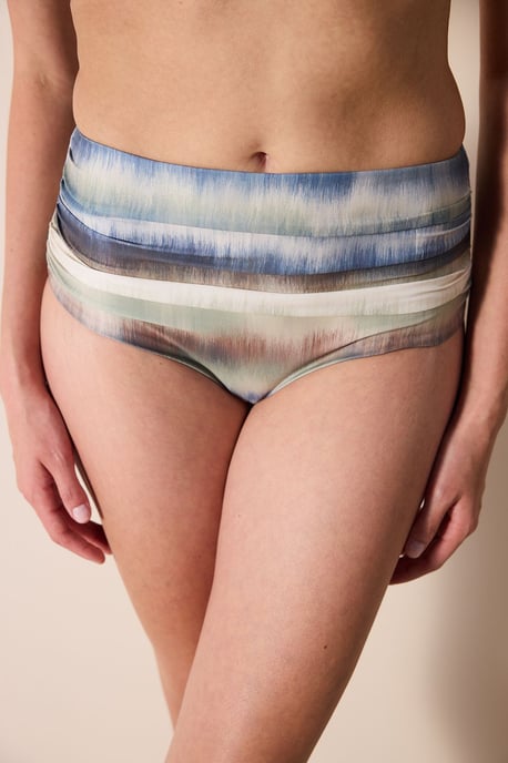 Högmidjade Tie-Dye Rynkade Bikinibyxor - Image 1