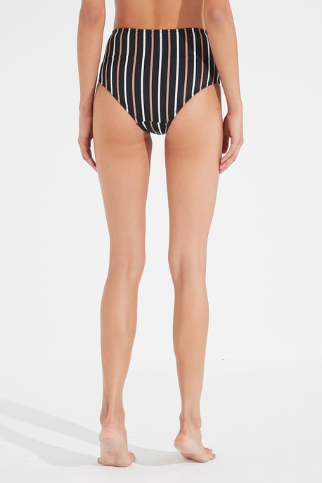 High-Waist Striped Hipster Bikini Bottoms - Image 3