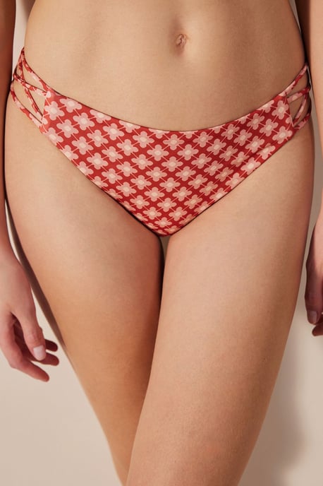Geometriska Urdelade Hipster Bikini Trosor - Image 1