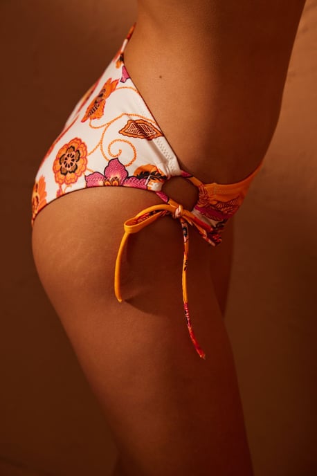 Blommig Låg Midja Hipster Bikiniöverdel - Image 3