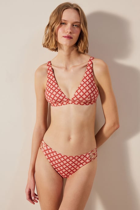 Geometriska Urdelade Hipster Bikini Trosor - Image 5