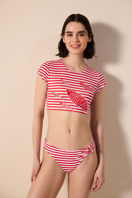 Randiga Utskurna Hipster Bikinibyxor - Image 4