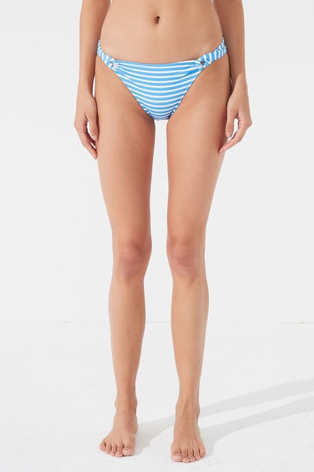 Low-Waist Striped Hipster Bikini Bottoms - Image 1