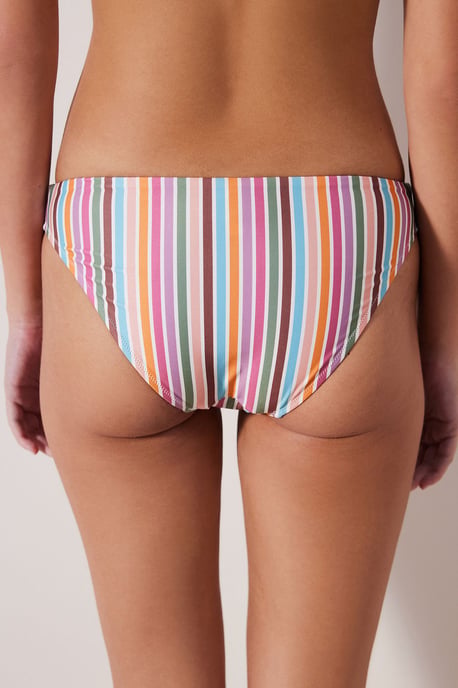 Striped Mid-waist Bikini Bottoms - Image 2