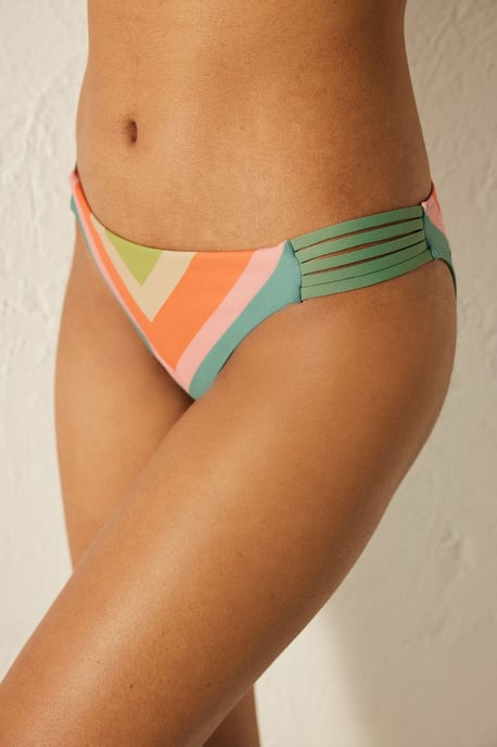 Mid-Waist Geometric Hipster Bikini Bottoms - Image 1