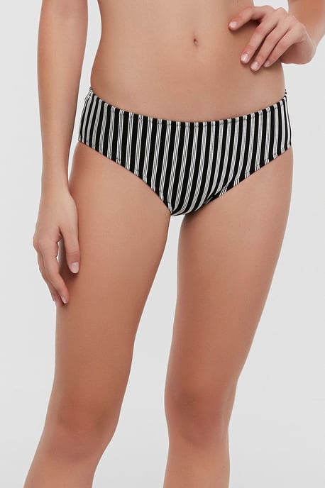 Randiga Midjehöga Hipster Bikinibyxor - Image 2