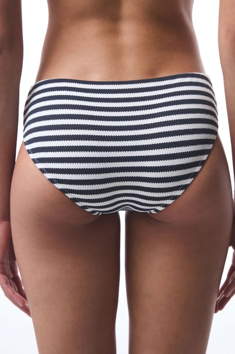 Striped Mid-waist Hipster Bikini Bottoms - Image 2