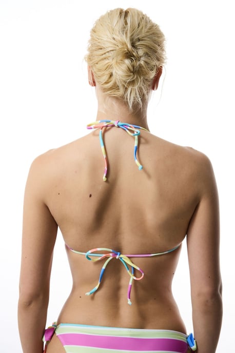 Randig Halterneck Triangel Bikinöverdel - Image 2